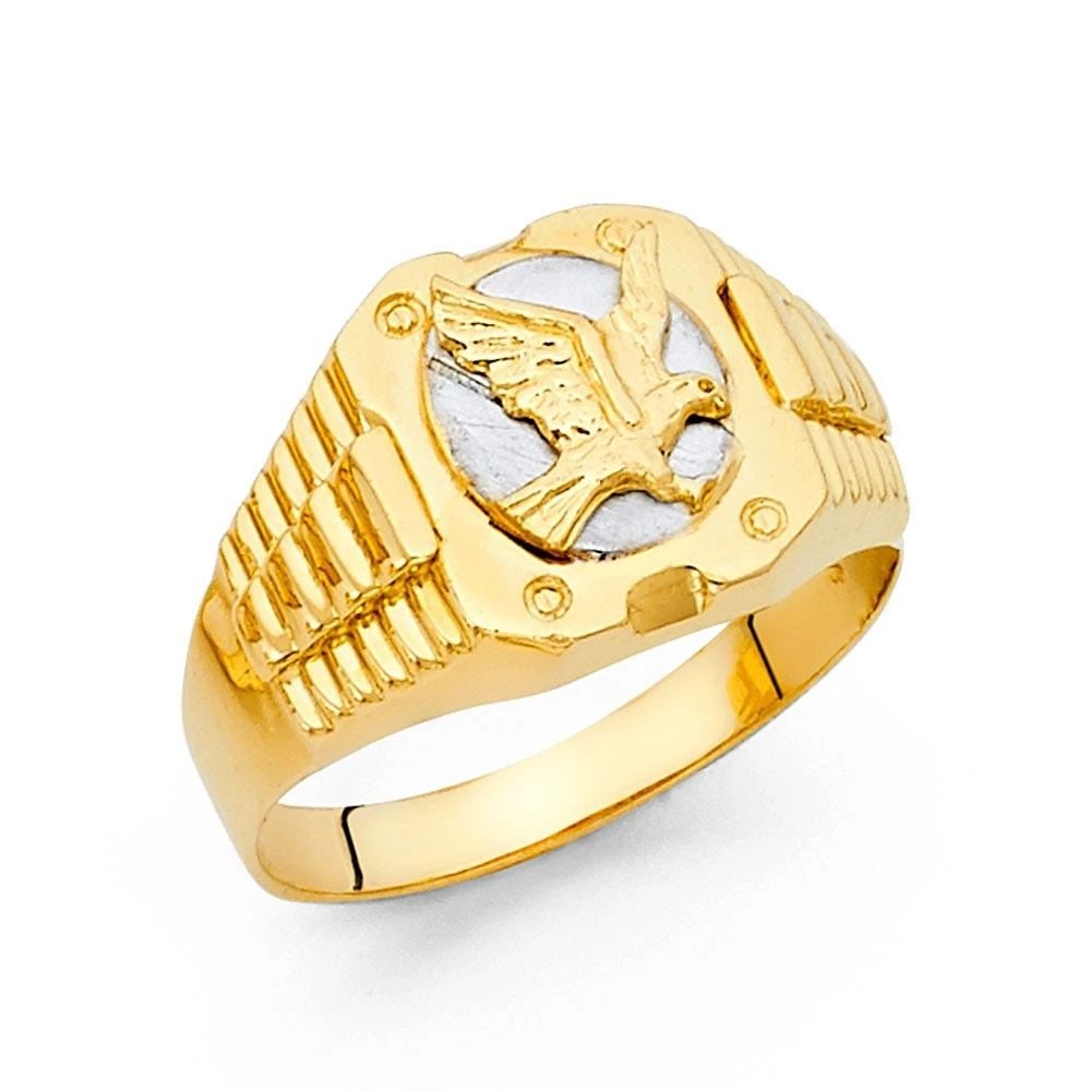 NEW 14K TWO TONE GOLD MEN'S RING - SIZE 10: NEW 14K TWO TONE GOLD MEN'S RING MEN'S RING NEW 14K TWO TONE GOLD WIDTH : 13 mm WEIGHT : 6.5g