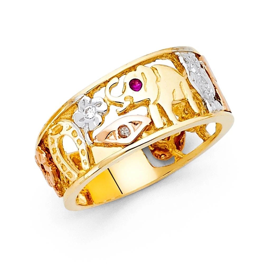 NEW 14K TRI COLOR GOLD LUCKY MEN'S RING - SIZE 10: NEW 14K TRI COLOR GOLD LUCKY MEN'S RING LUCKY MEN'S RING NEW 14K TRI COLOR GOLD WIDTH : 10 mm WEIGHT : 6.5g