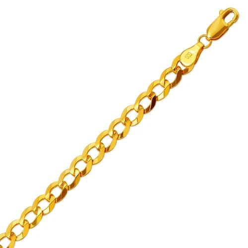NEW 14K YELLOW GOLD CURB ULTRA LIGHT BRACELET (1 of 2)