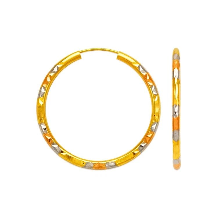 NEW 14K TRICOLOR GOLD 2.5MM ROUND TUBE HOOP EARRINGS: NEW 14K TRICOLOR GOLD 2.5MM ROUND TUBE HOOP EARRINGS 2.5MM ROUND TUBE HOOP EARRINGS NEW 14K TRICOLOR GOLD Width: Approx. 2.5mm Apx WEIGHT: 1.4g