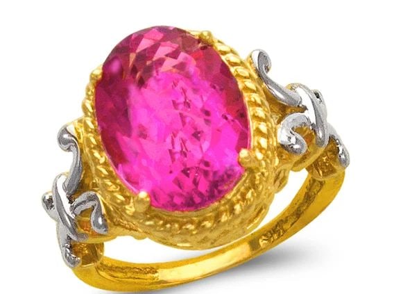 NEW 14K TWO TONE GOLD LADIES MYSTIC RING (1 of 2)