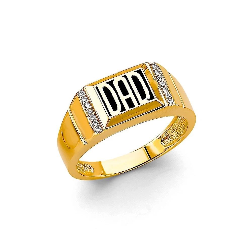 NEW 14K TWO TONE GOLD DAD MEN'S RING - SIZE 10: NEW 14K TWO TONE GOLD DAD MEN'S RING DAD MEN'S RING NEW 14K TWO TONE GOLD WIDTH : WEIGHT : 6.2g