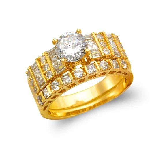 NEW 14K YELLOW GOLD LADIES FANCY SOLITAIRE RING (1 of 2)