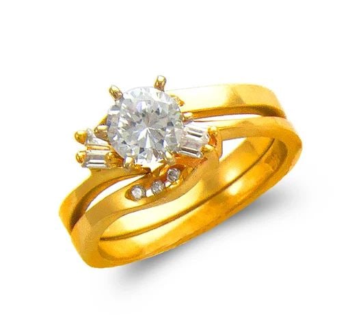 NEW 14K YELLOW GOLD LADIES FASHION SOLITAIRE RING (1 of 2)