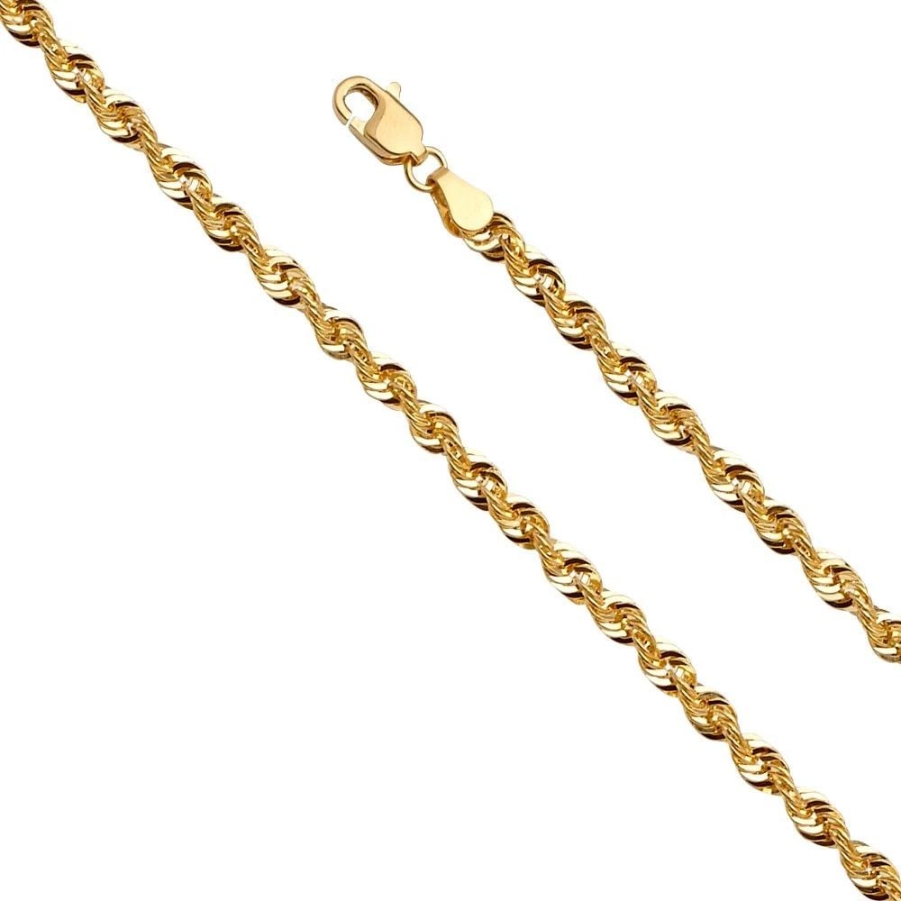 NEW 14K YELLOW GOLD 3.3MM FRENCH HOLLOW ROPE CHAIN (1 of 2)