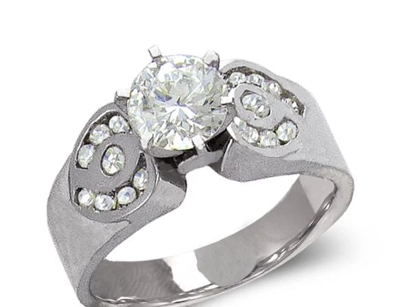 NEW 14K WHITE GOLD LADIES FASHION WHITE SOLITAIRE RING (1 of 2)
