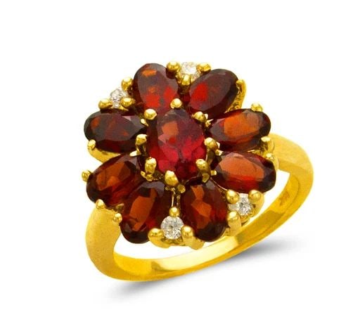 NEW 14K YELLOW GOLD LADIES MYSTIC FLOWER RING (1 of 1)