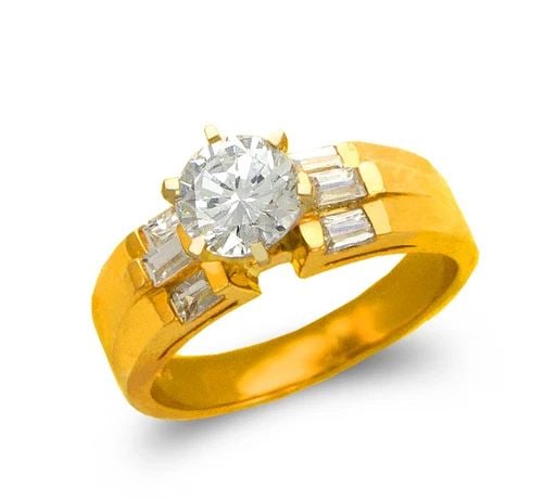 NEW 14K YELLOW GOLD LADIES FASHION SOLITAIRE RING: NEW 14K YELLOW GOLD LADIES FASHION SOLITAIRE RING LADIES FASHION SOLITAIRE RING NEW 14K YELLOW GOLD Apx. SIZE: 6mm Apx. WEIGHT: 5.8g