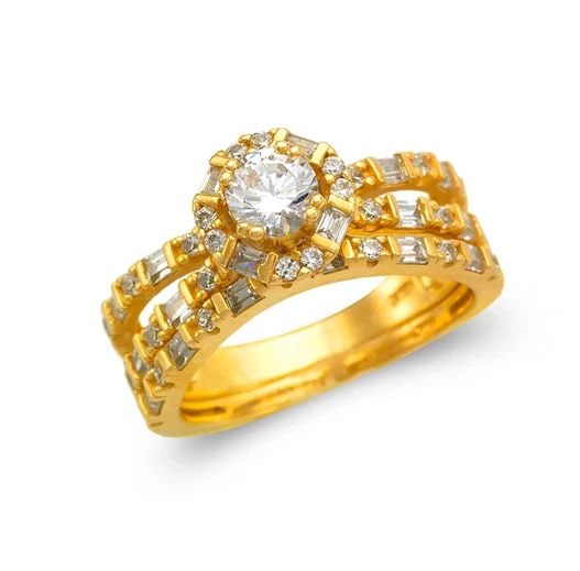 NEW 14K YELLOW GOLD LADIES FANCY SOLITAIRE RING (1 of 2)