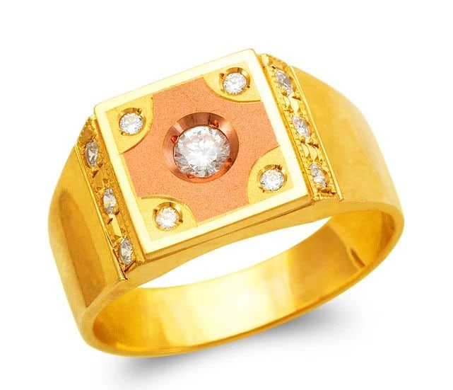 NEW 14K TWO TONE GOLD MEN'S FANCY RING (1 of 2)