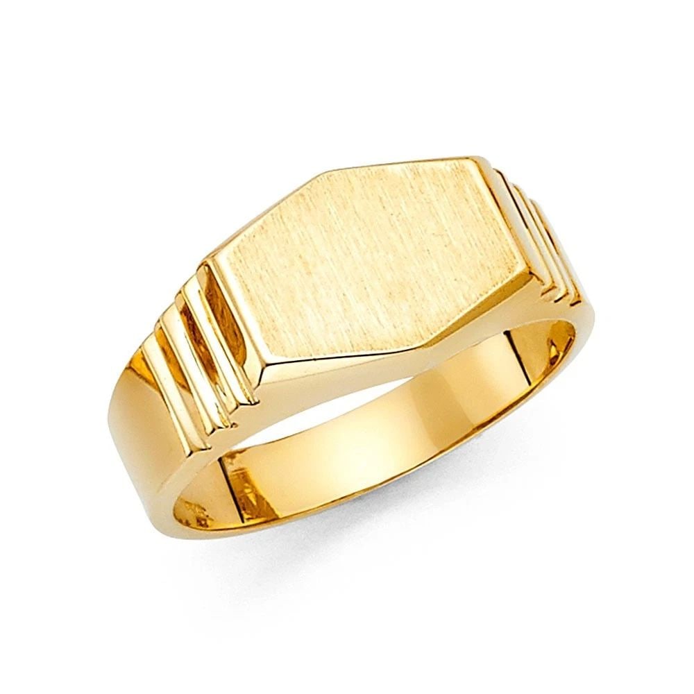 NEW 14K YELLOW GOLD MEN'S SIGNET RING - SIZE 10 (1 of 1)
