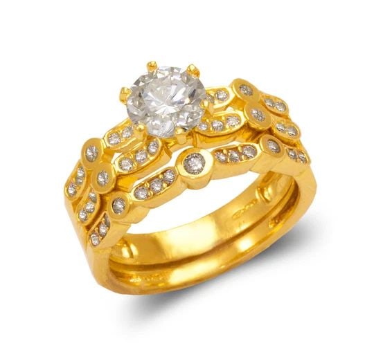 NEW 14K YELLOW GOLD LADIES FANCY SOLITAIRE RING (1 of 2)