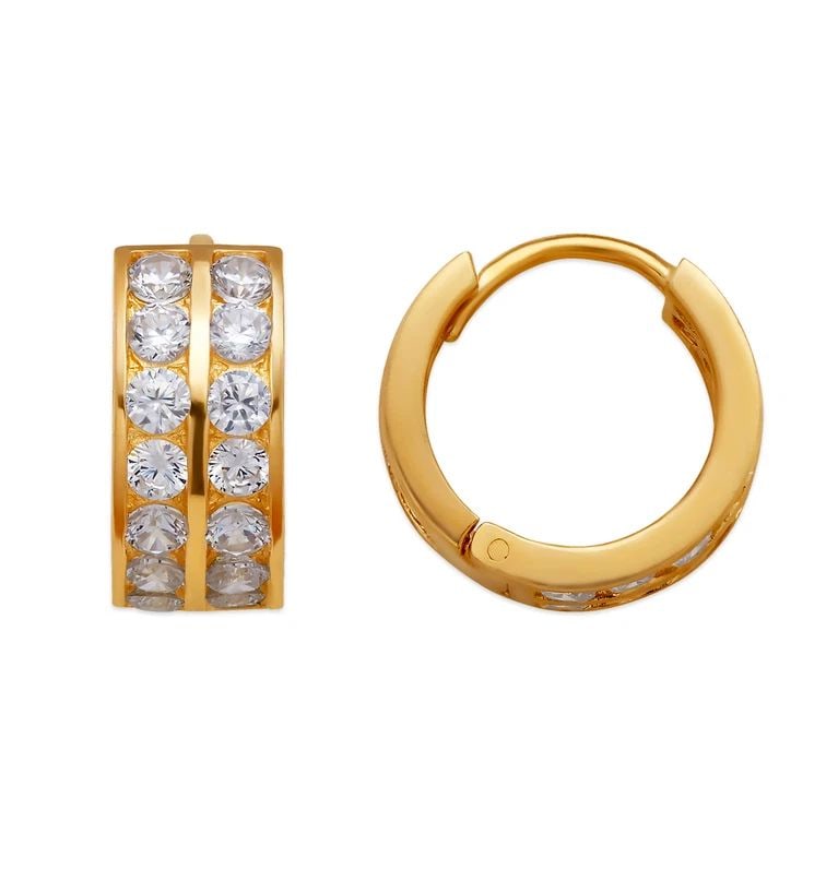 NEW 14K YELLOW GOLD 16MM HUGGIE EARRINGS (1 of 2)