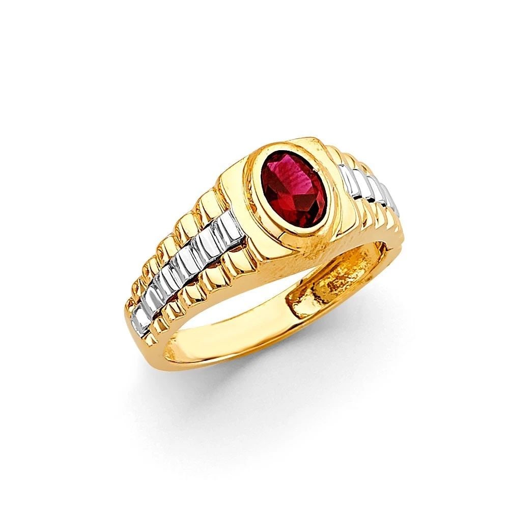NEW 14K TWO TONE GOLD MEN'S RING - SIZE 10 (1 of 2)