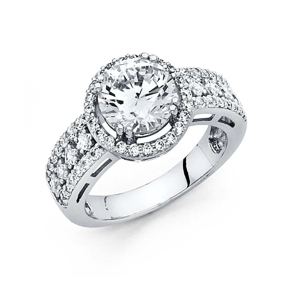 NEW 14K WHITE GOLD ENGAGEMENT RING - SIZE 7 (1 of 1)