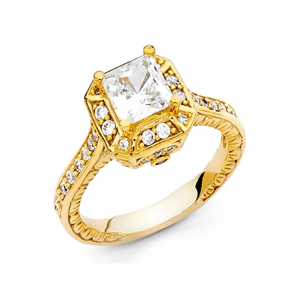 NEW 14K YELLOW GOLD ENGAGEMENT RING (1 of 2)