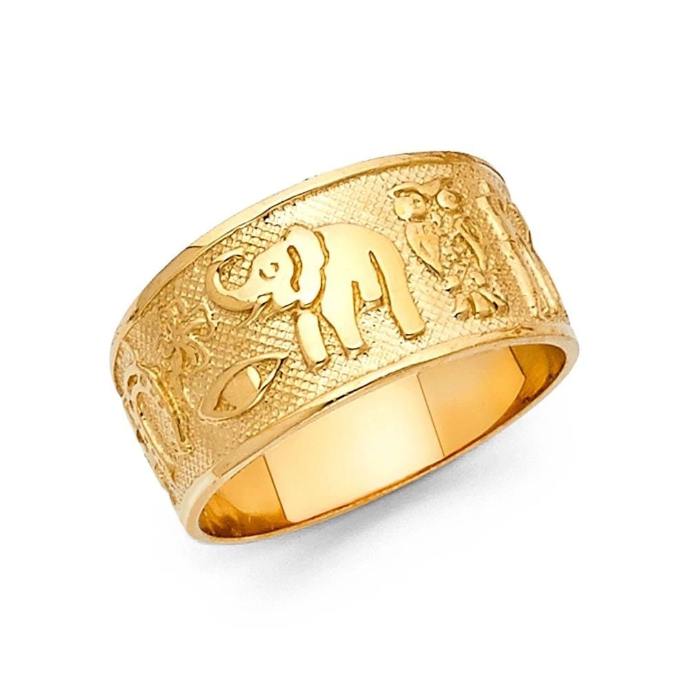 NEW 14K YELLOW GOLD LUCKY RING: NEW 14K YELLOW GOLD LUCKY RING LUCKY RING NEW 14K YELLOW GOLD WIDTH : 10 mm WEIGHT : 5.4g