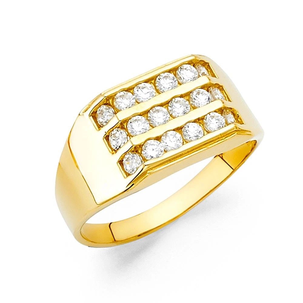 NEW 14K YELLOW GOLD MEN'S RING - SIZE 10: NEW 14K YELLOW GOLD MEN'S RING MEN'S RING NEW 14K YELLOW GOLD WIDTH : 10 mm WEIGHT : 5.4g