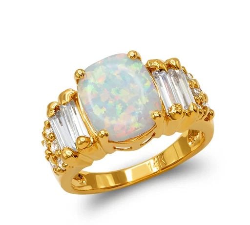 NEW 14K YELLOW GOLD LADIES OPAL RING (1 of 2)