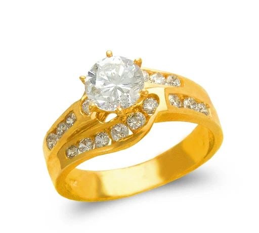 NEW 14K YELLOW GOLD LADIES FASHION SOLITAIRE RING (1 of 2)