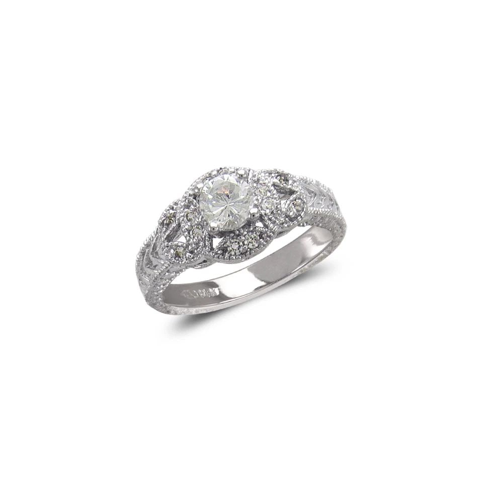 NEW 14K WHITE GOLD LADIES FASHION WHITE SOLITAIRE RING: NEW 14K WHITE GOLD LADIES FASHION WHITE SOLITAIRE RING LADIES FASHION WHITE SOLITAIRE RING NEW 14K WHITE GOLD Apx. WIDTH: 9mm Apx. WEIGHT: 5.4g