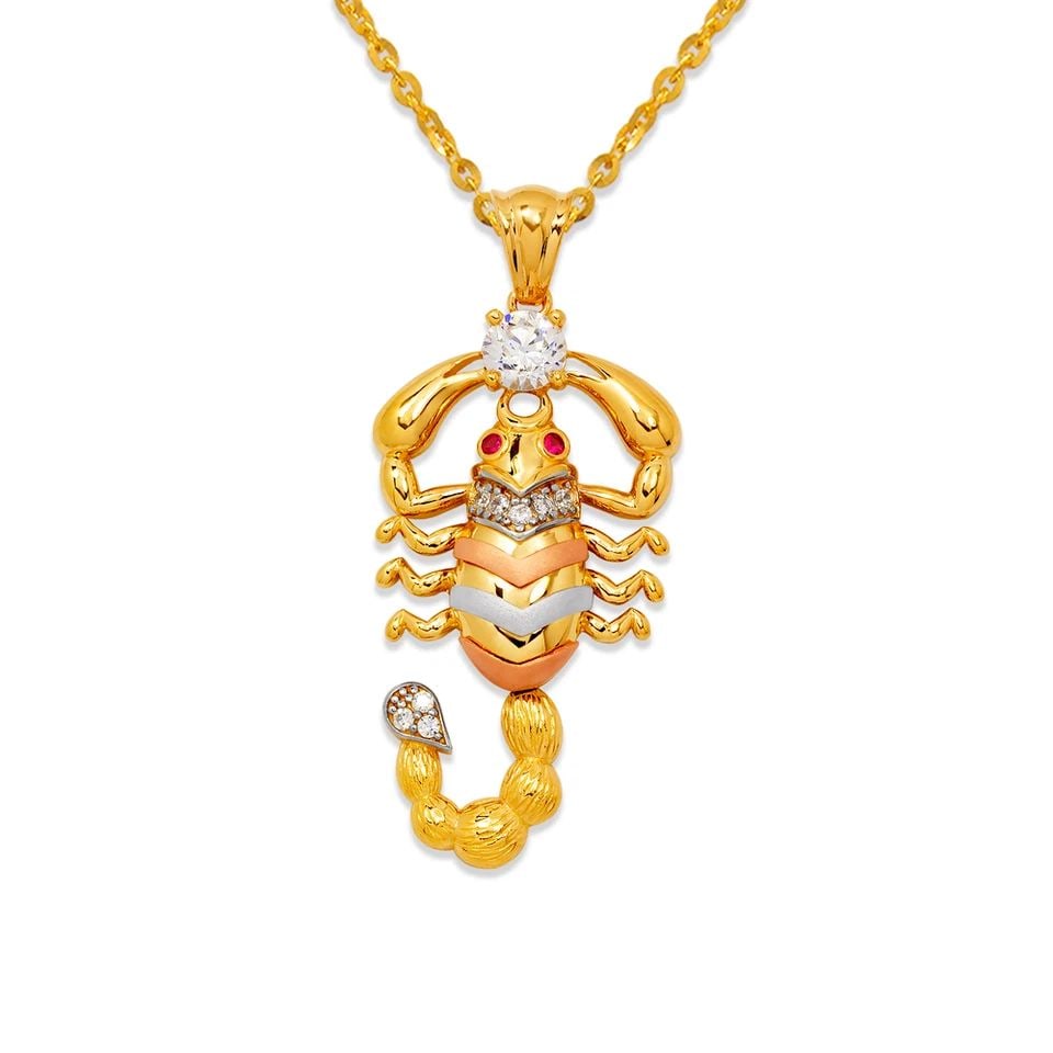 NEW 14K TRICOLOR GOLD 36MM FANCY SCORPION PENDANT (1 of 1)