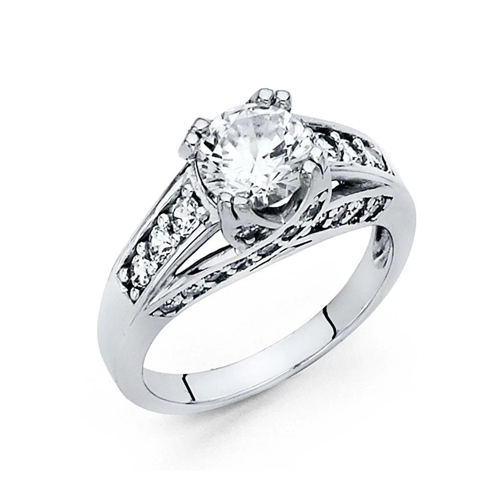 NEW 14K WHITE GOLD ENGAGEMENT RING - SIZE 7 (1 of 2)