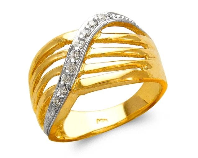 NEW 14K TWO TONE GOLD LADIES FASHION RING (1 of 2)