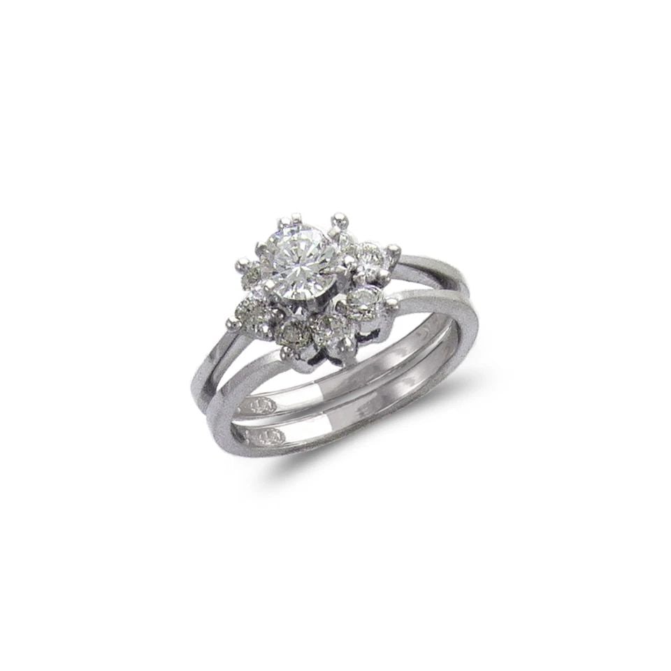 NEW 14K WHITE GOLD LADIES FASHION WHITE SOLITAIRE RING (1 of 1)