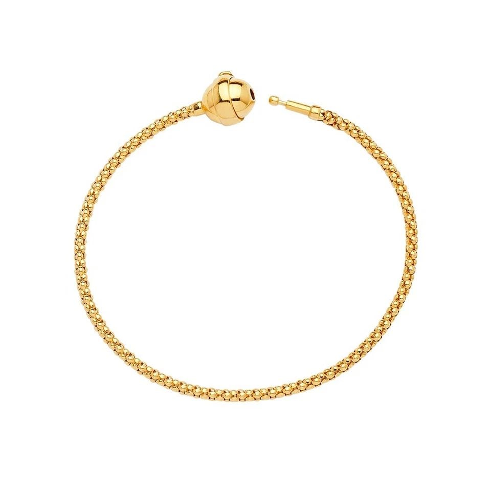 NEW 14K YELLOW GOLD FLEXIBLE BRACELET CHARM FOR MIX & MATCH (1 of 1)