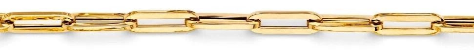 NEW 14K YELLOW GOLD HOLLOW LONG PAPERCLIP BRACELET (1 of 2)