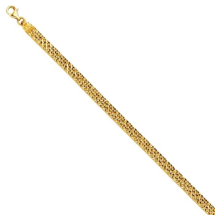 NEW 14K YELLOW GOLD CRYSTAL CUT BRACELET (1 of 2)