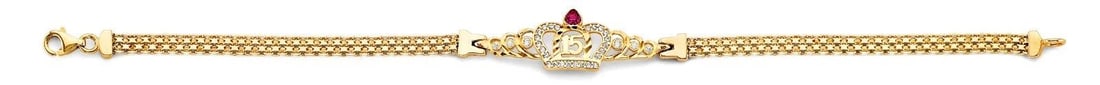 NEW 14K TWO TONE GOLD 15 YEARS CROWN BRACELET (1 of 2)