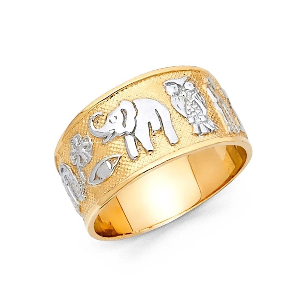 NEW 14K TWO TONE GOLD LUCKY RING (1 of 1)