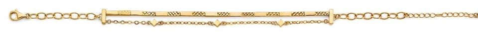 NEW 14K YELLOW GOLD 2 LINE BRACELET (1 of 1)