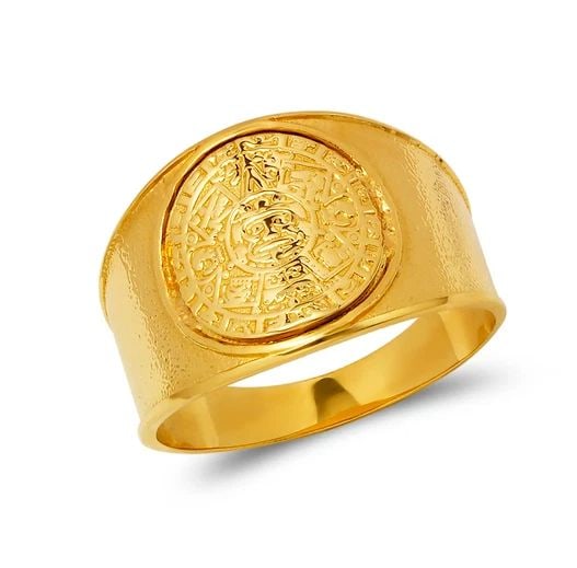NEW 14K YELLOW GOLD LADIES AZTEC RING (1 of 1)