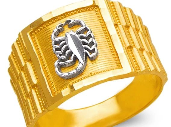 NEW 14K TWO TONE GOLD MEN'S SCORPION RING (1 of 1)