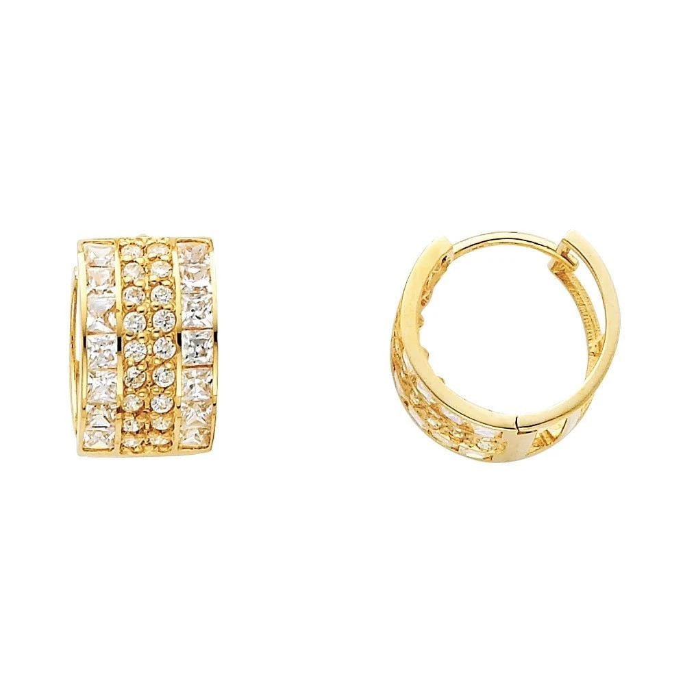 NEW 14K YELLOW GOLD HUGGIES EARRINGS (1 of 2)