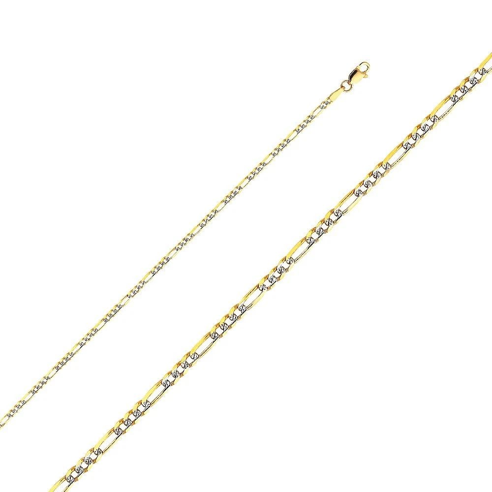 NEW NEW 14K YELLOW GOLD 2.3MM FIGARO 3+1 WP CHAIN (1 of 1)