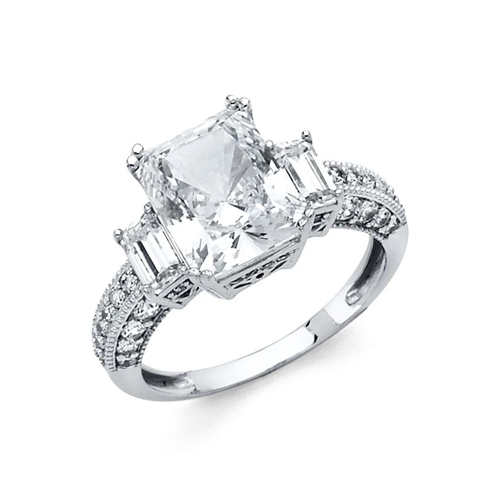 NEW 14K WHITE GOLD ENGAGEMENT RING - SIZE 7 (1 of 1)