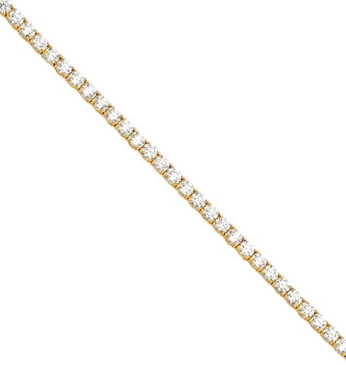 NEW 14K YELLOW GOLD TENNIS BRACELET (2.25MM): NEW 14K YELLOW GOLD TENNIS BRACELET (2.25MM) TENNIS BRACELET (2.25MM) NEW 14K YELLOW GOLD C Z LENGTH - 7.25in Apx WEIGHT - 4.9g