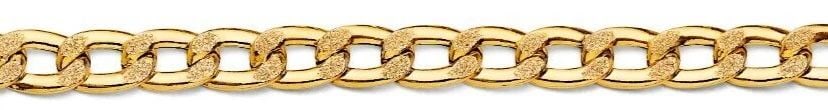 NEW 14K YELLOW GOLD HOLLOW DIA BAR CURB BRACELET (1 of 2)