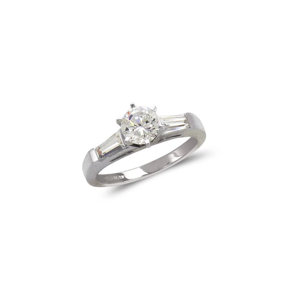 NEW 14K WHITE GOLD LADIES FASHION WHITE SOLITAIRE RING (1 of 1)