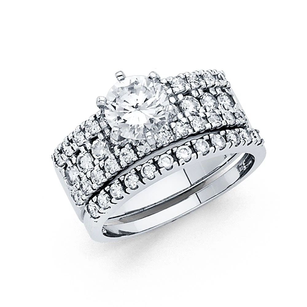 NEW 14K WHITE GOLD ENGAGEMENT RING: NEW 14K WHITE GOLD ENGAGEMENT RING ENGAGEMENT RING NEW 14K WHITE GOLD WIDTH : 6 mm WEIGHT : 4.8g