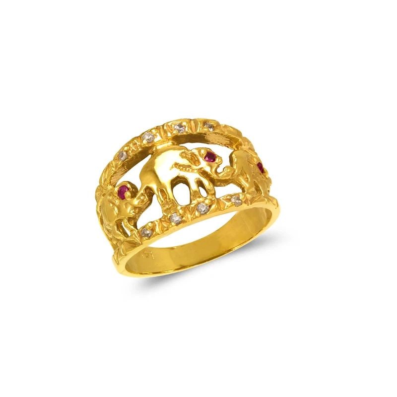 NEW 14K YELLOW GOLD LADIES ELEPHANT FASHION RING (1 of 1)