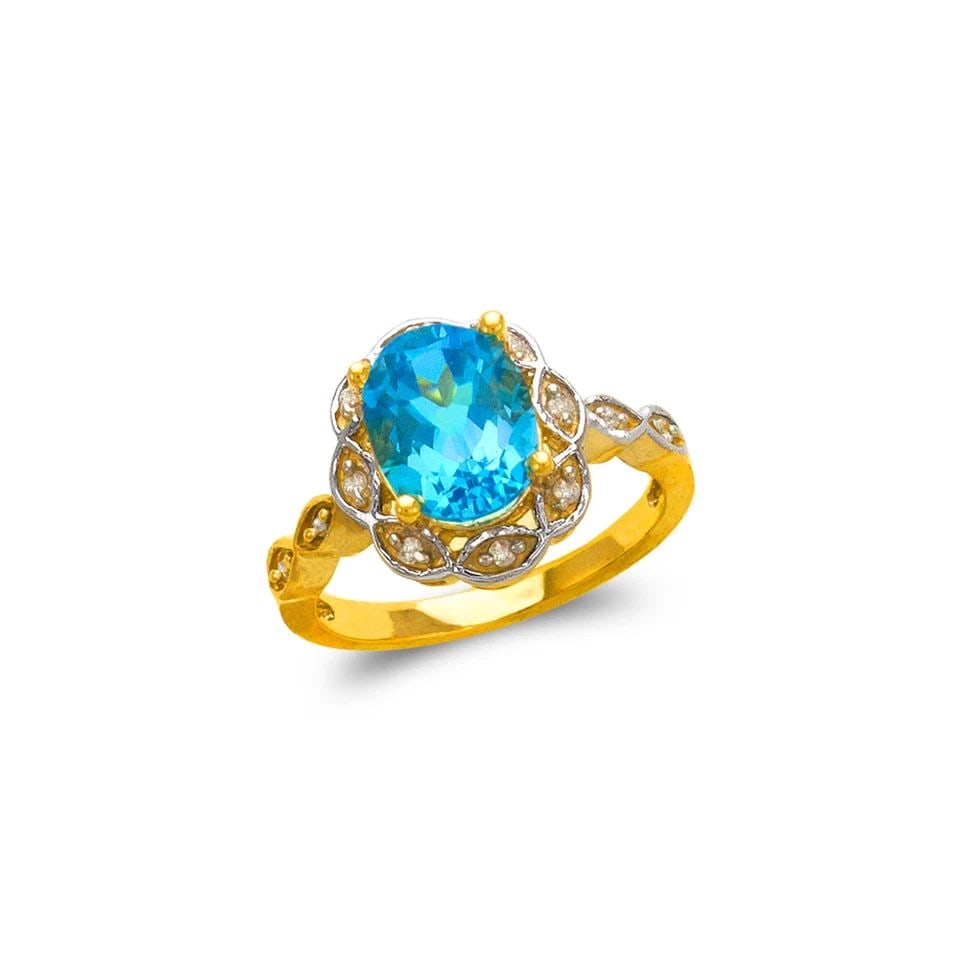 NEW 14K TWO TONE GOLD LADIES MYSTIC RING (1 of 1)