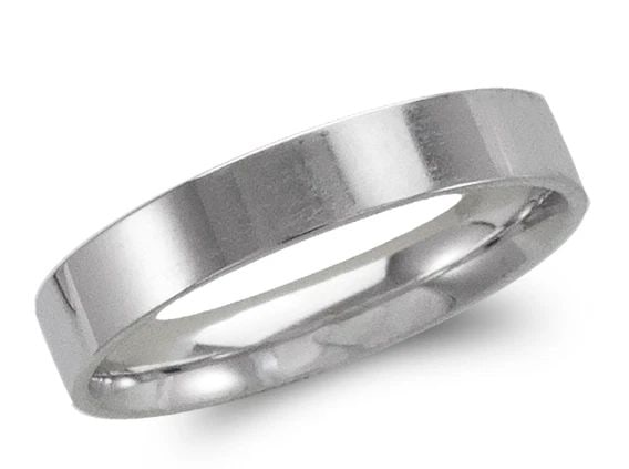 NEW 14K WHITE GOLD 4MM PLAIN WHITE FLAT WEDDING BAND: NEW 14K WHITE GOLD 4MM PLAIN WHITE FLAT WEDDING BAND 4MM PLAIN WHITE FLAT WEDDING BAND NEW 14K WHITE GOLD WEIGHT: 4g
