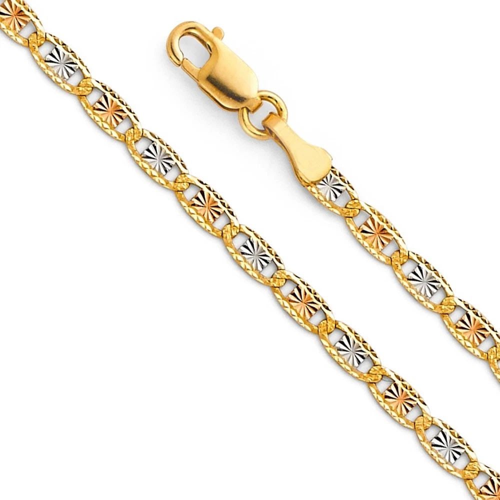NEW 14K TRI COLOR GOLD 2.6MM VALENTONO DC CHAIN (1 of 1)