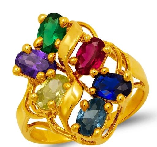 NEW 14K YELLOW GOLD MOTHER FLOWER RING (1 of 2)