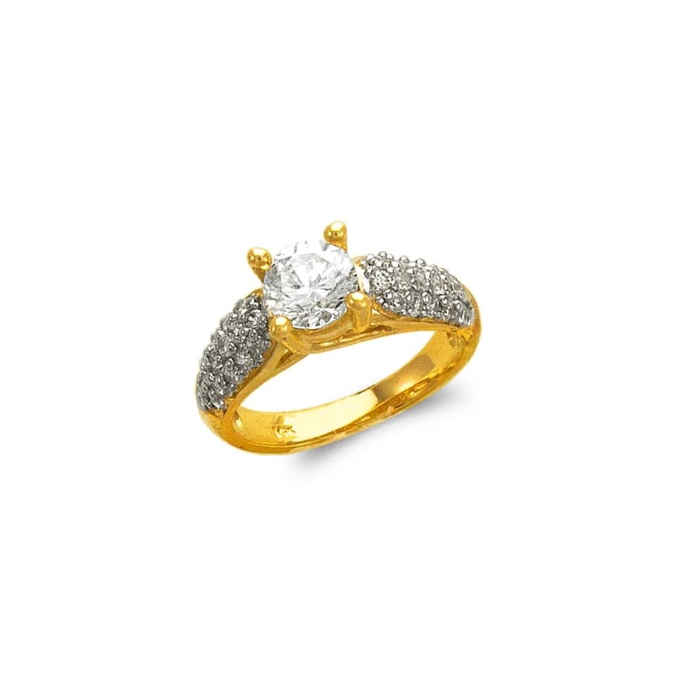 NEW 14K TWO TONE GOLD LADIES FASHION SOLITAIRE RING: NEW 14K TWO TONE GOLD LADIES FASHION SOLITAIRE RING LADIES FASHION SOLITAIRE RING NEW 14K TWO TONE GOLD Apx. WIDTH: 6mm Apx. WEIGHT: 4.7g